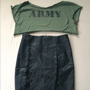 Army off the shoulder crop top